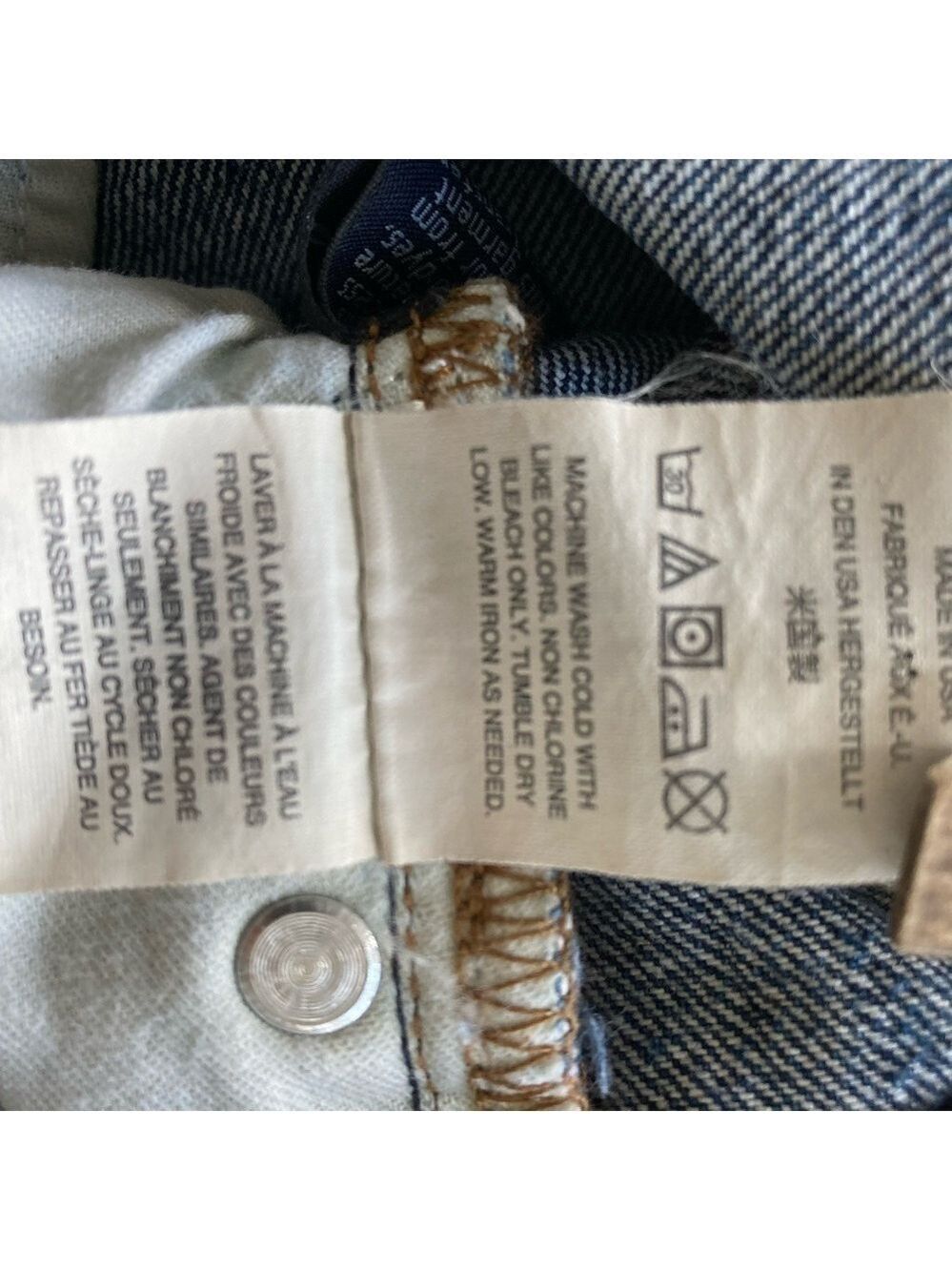 Point Sur Shoreditch Straight Leg Raw Hem Denim Jeans Patch Distressed sz 28 - Picture 13 of 15
